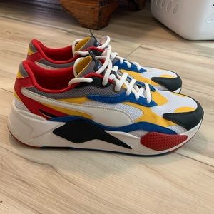 MEN’S BLUE, YELLOW, & RED PUMA RS-X SHOES SIZE 12